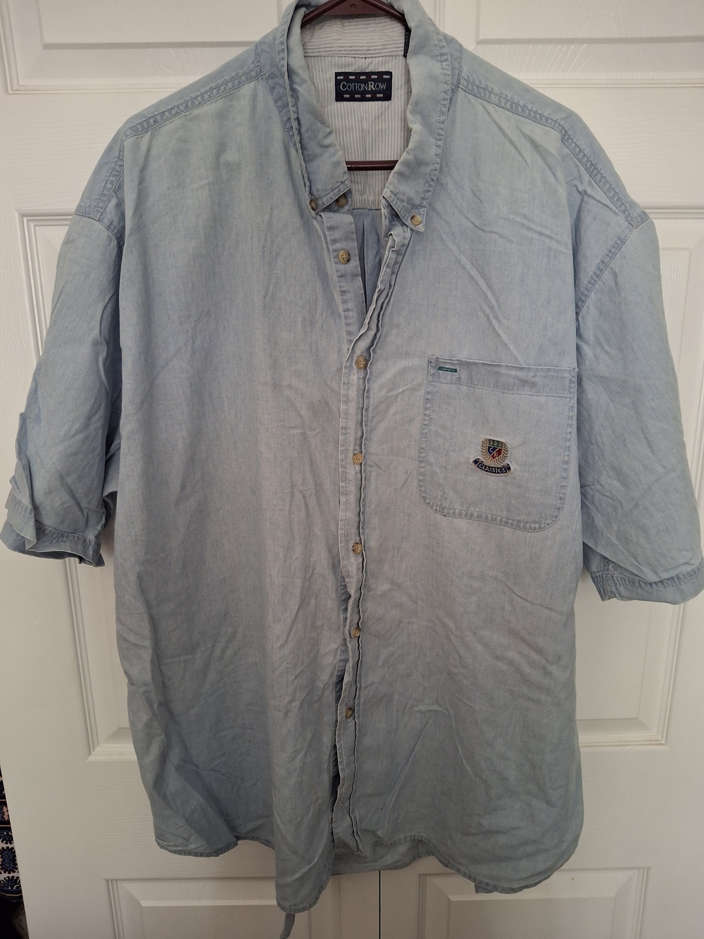 Classic Light Blue Casual Denim Button-Down Shirt